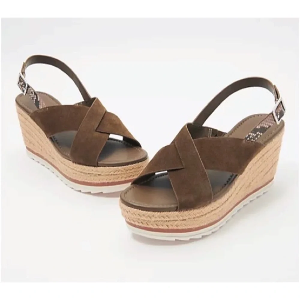 🆕{MARC FISHER} Cross Band Platform Wedge Espadrille - Picture 9 of 9
